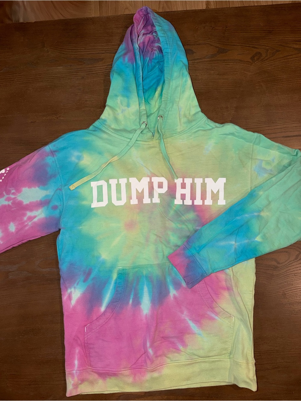 Tie-Dye Barstool "Dump Him" Hooded Sweatshirt - Multicolor